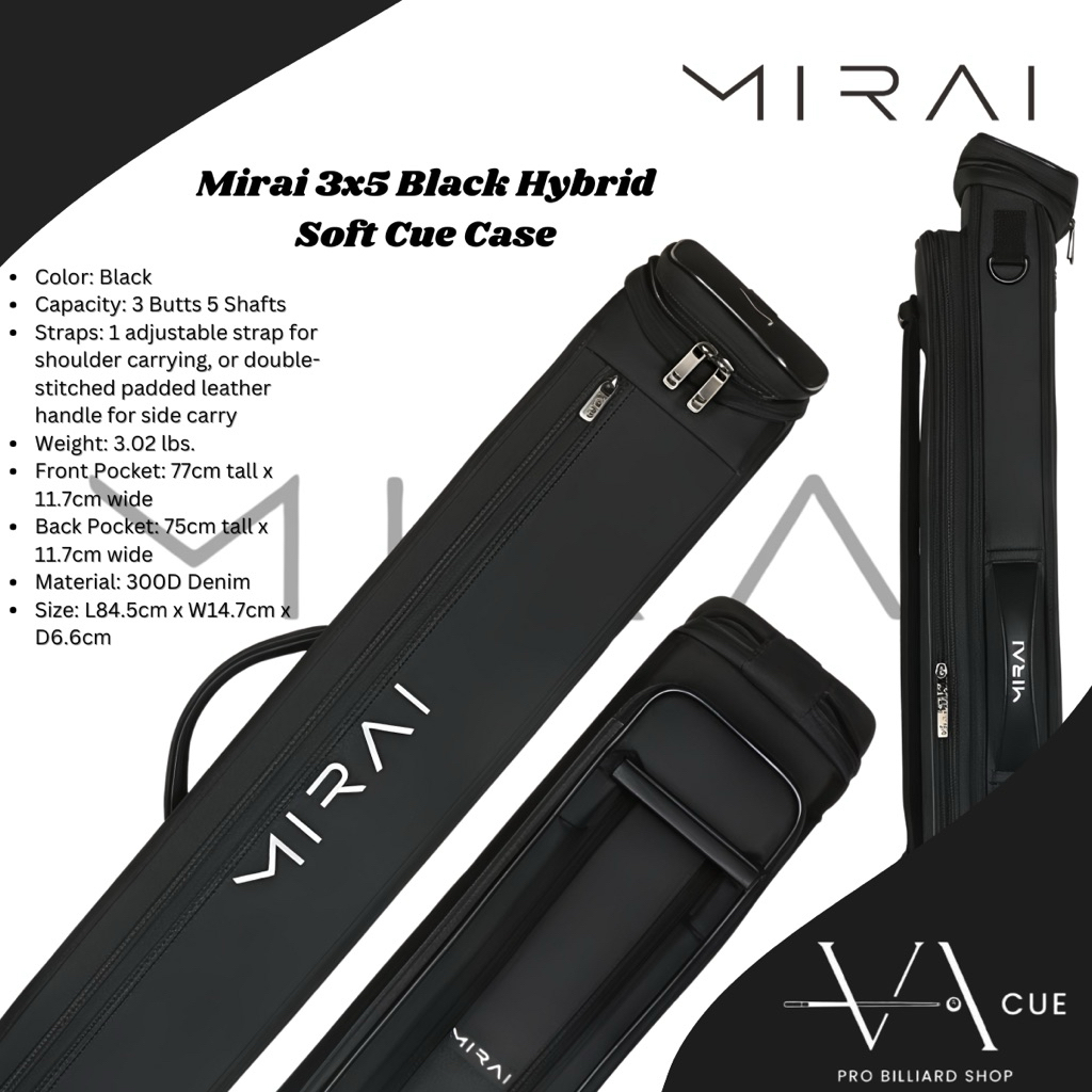 MIRAI 3x5 HYBRID SOFT CUE CASE