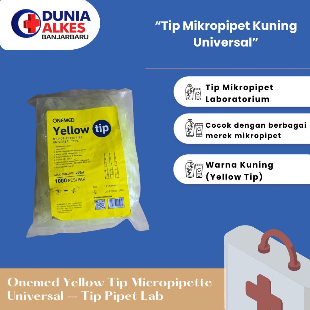 ONEMED - Yellow Tips Micropipet | Tip Mikropipet Kuning | 10Pcs