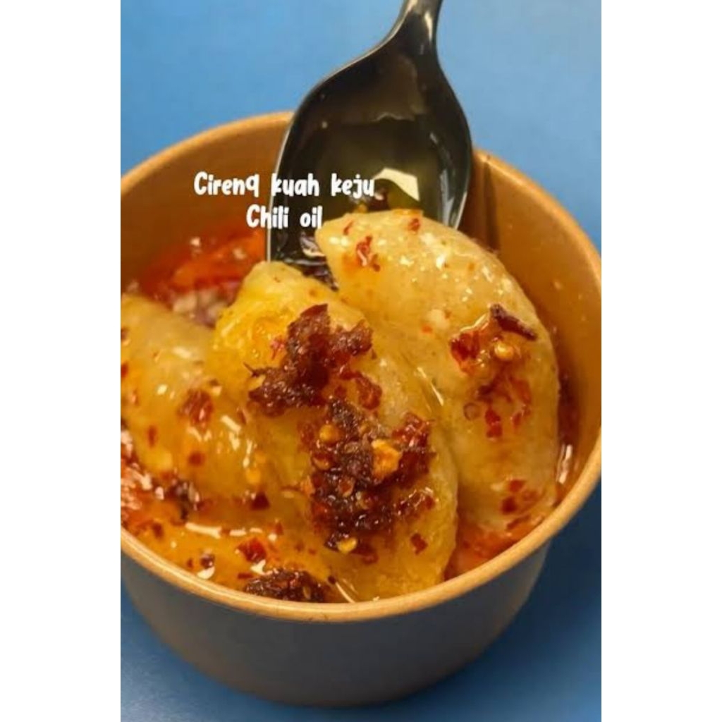 Cireng kuah keju chili oil isi ayam suwir kemasan vacum isi 5