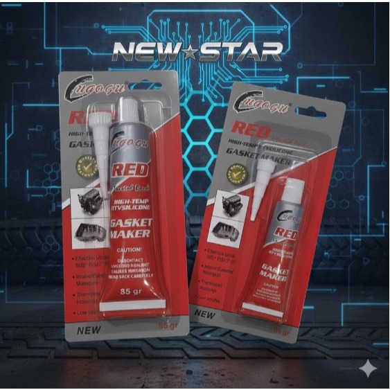 Lem Gasket Merah Red Silicone 35gr/85gr - Sealant Gasket Tahan Panas untuk Mesin, Knalpot, Motor