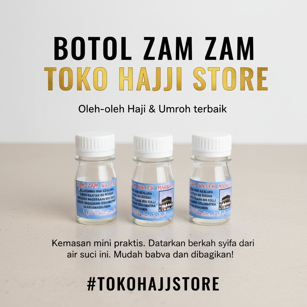 Ramadhan Karim BOTOL Botol Kosong Zamzam 50ml Plastik Anti Bocor 25pcs Untuk Oleh Oleh Haji Umroh Bo