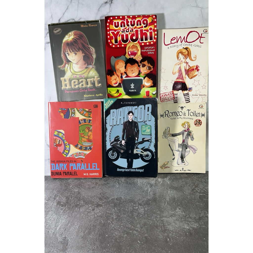 Buku / Novel In My Heart, Untung ada Yudhi, Lemot A Diary of ceweq gokil, The Joshua Files #4 Dark P
