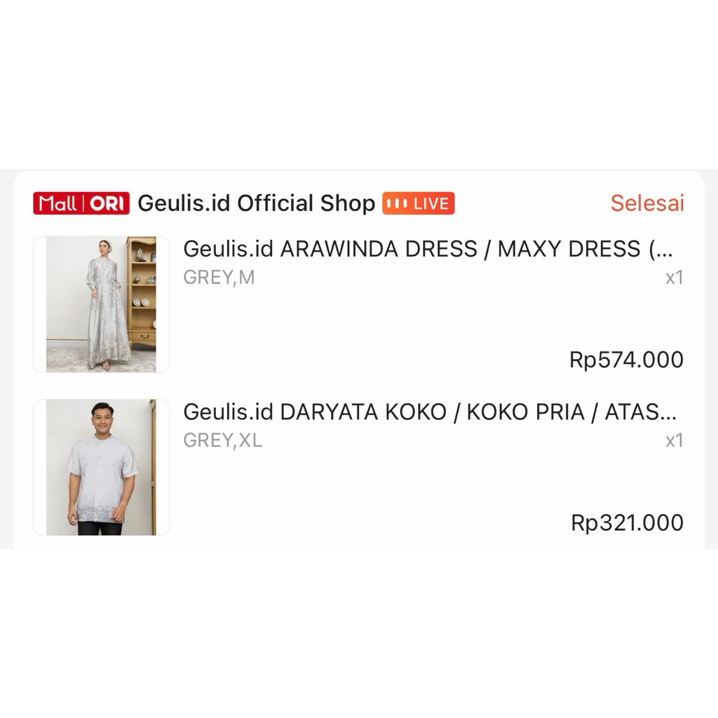 GEULIS DARYATA KOKO DAN ARAWINDA DRESS COUPLE 500k