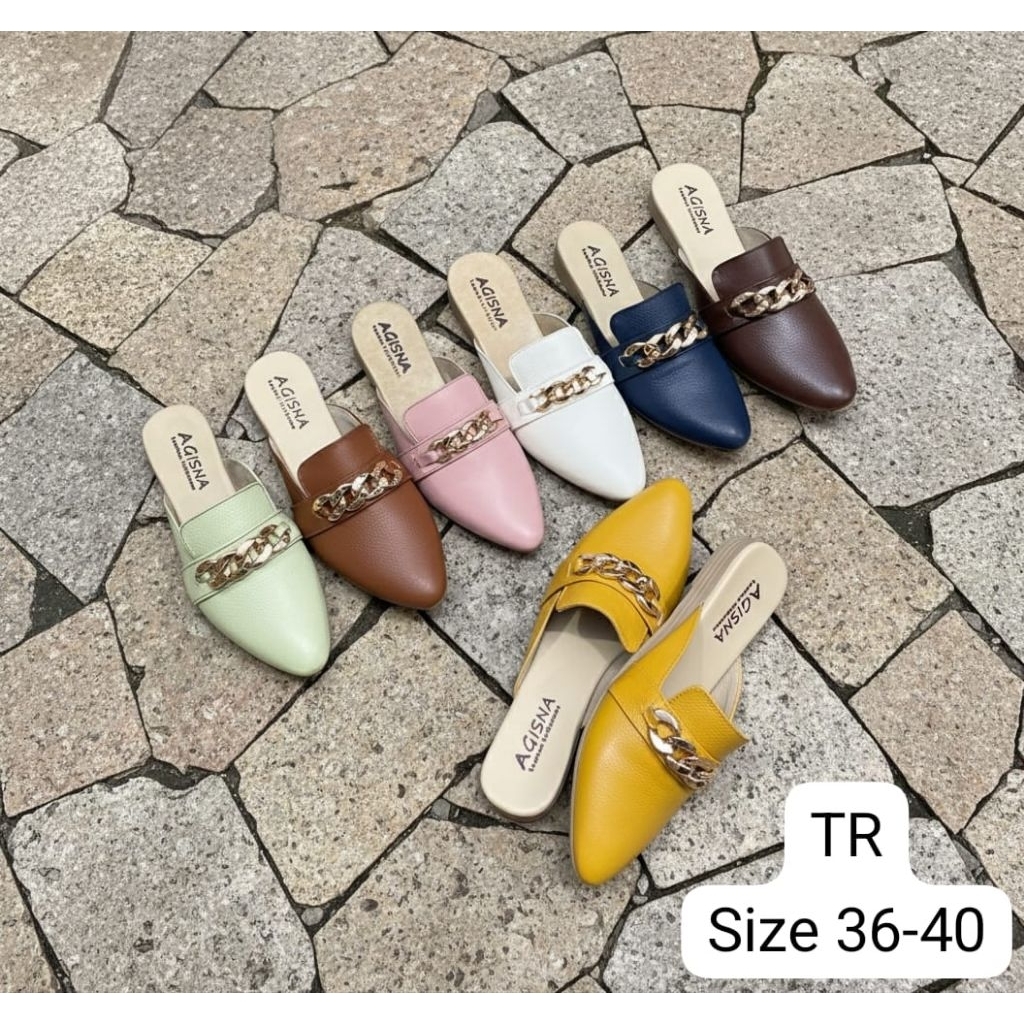 SEPATU SANDAL WANITA TUTONG AGISNA 8 KULIT SAPI ASLI