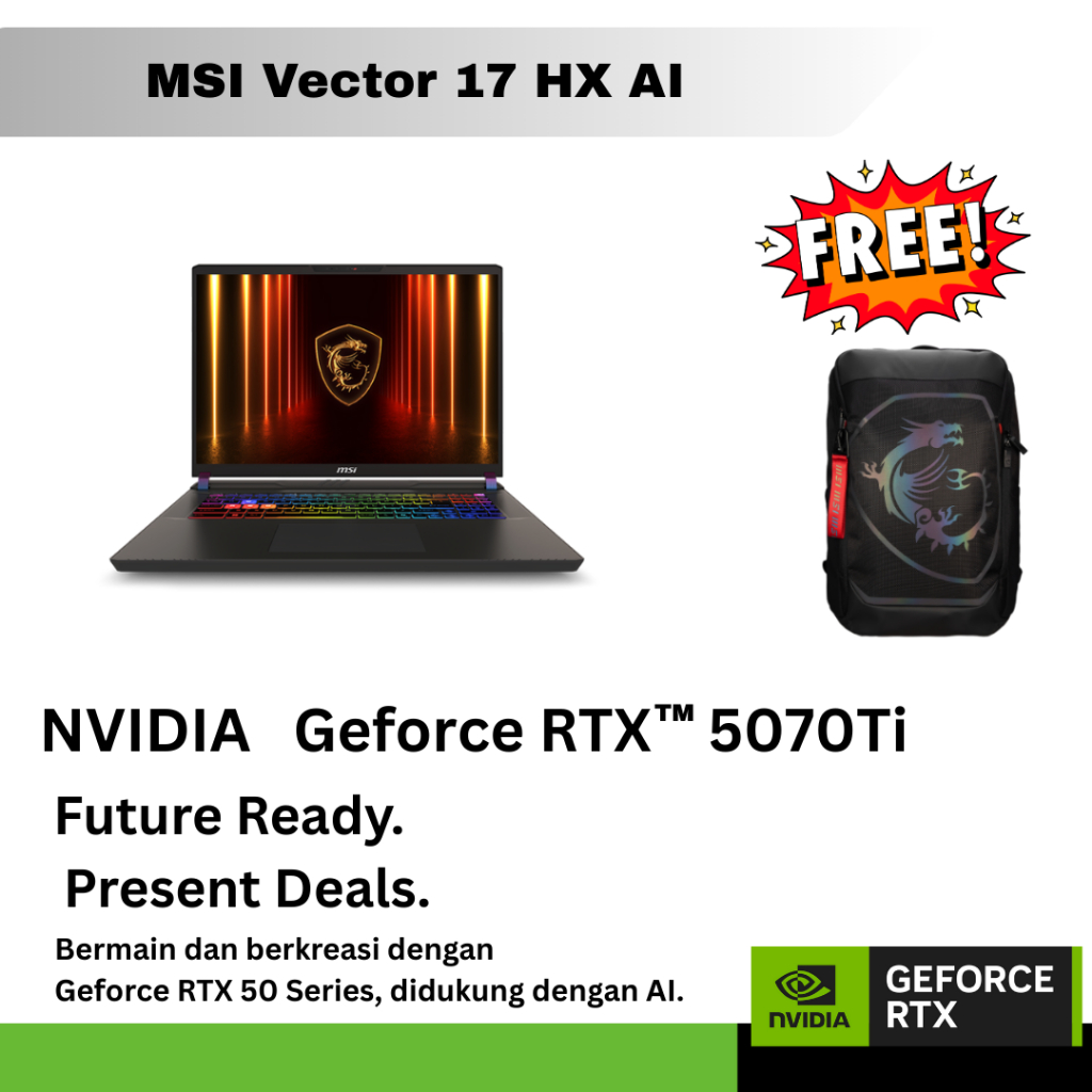 Laptop Gaming MSI Vector 17 HX AI A2XWHG GeForce RTX™ 5070 Ti Ultra 9 275HX 1TB SSD 16GB 240Hz - 032