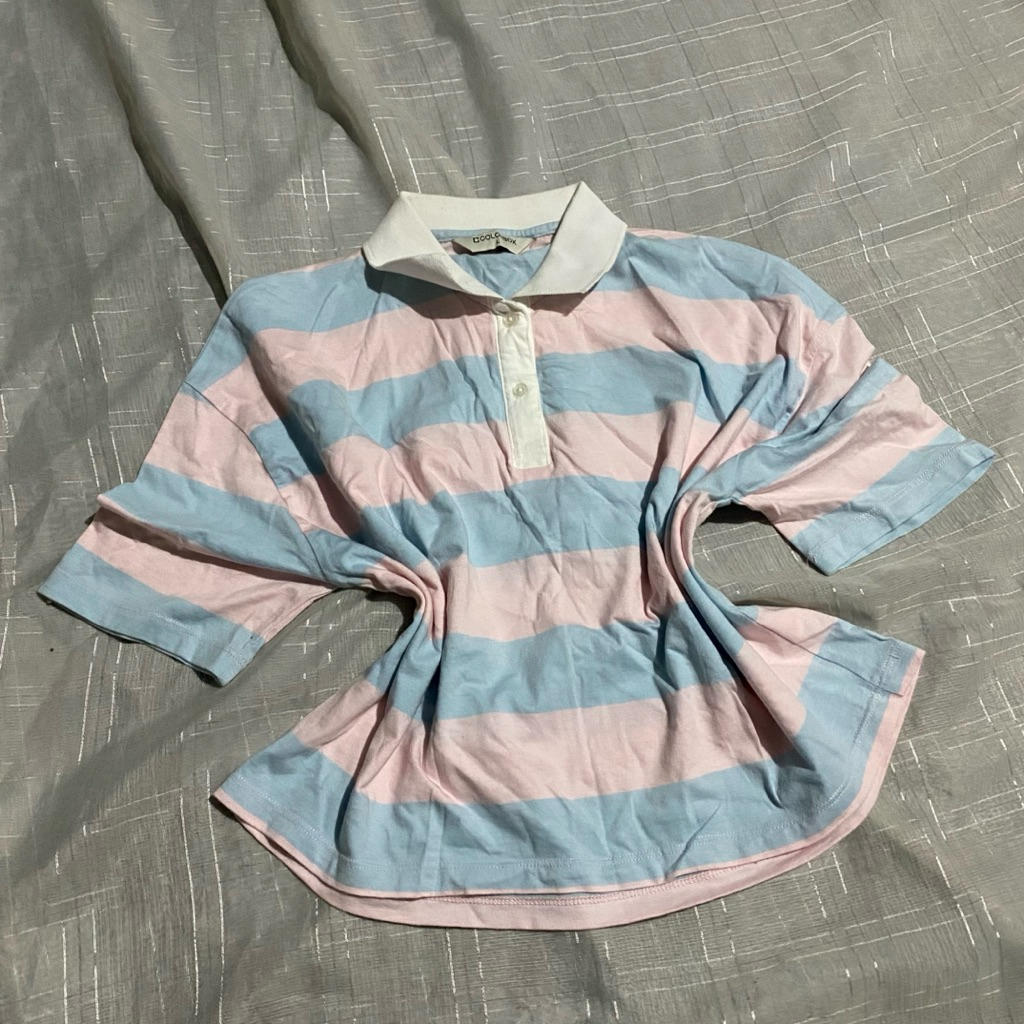 Kaos Colorbox strip semi crop top