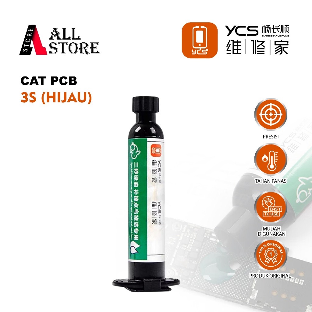 PCB REPAIR INK YCS 3S GREEN ORIGINAL - YCS 3S CAT PCB HIJAU UNTUK PERBAIKAN ORIGINAL - CAT PCB SERVI