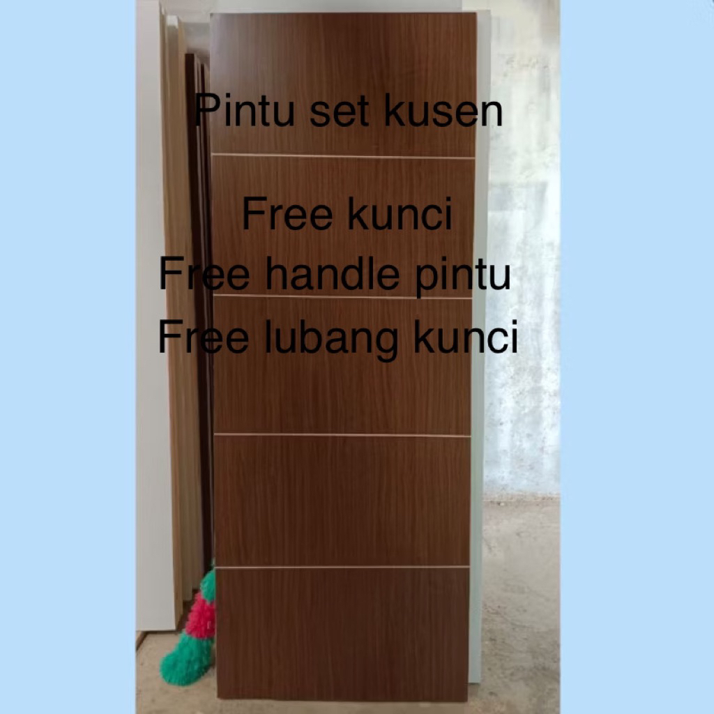 Pintu Rumah mutliplek Set kusen Alumunium Tinggal Pasang