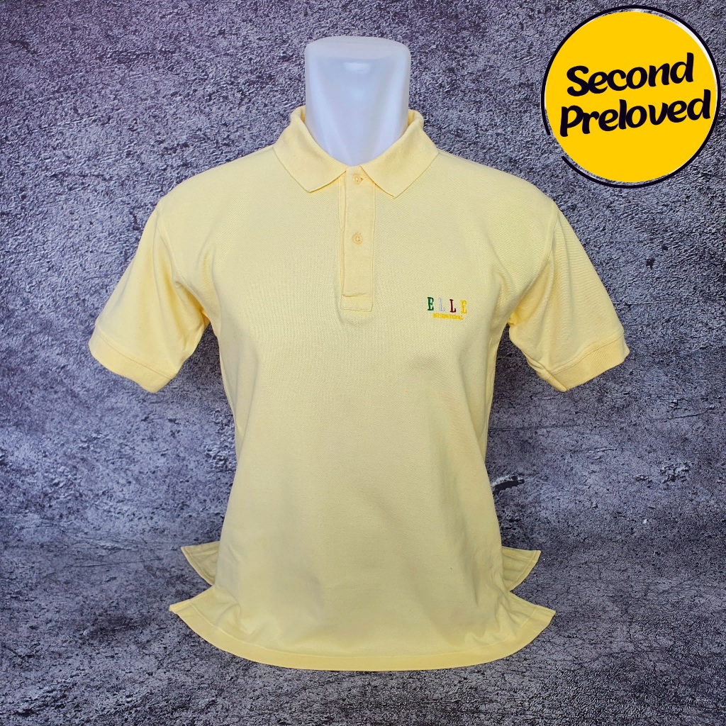 Baju Kaos Polo ELLE International - Size S / Lebar 48 cm - Original - Second