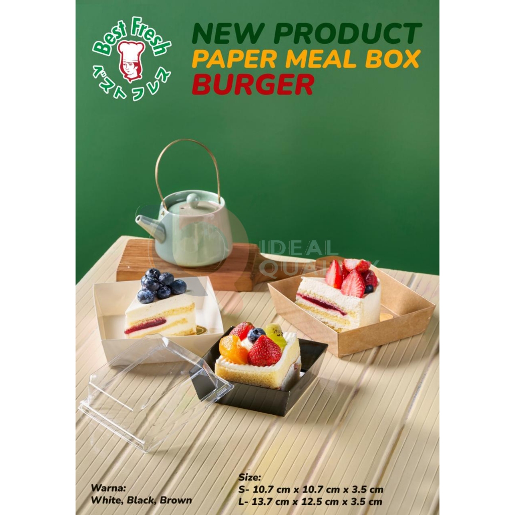Paper Meal Box BURGER Besar dan Kecil / Box Untuk Burger