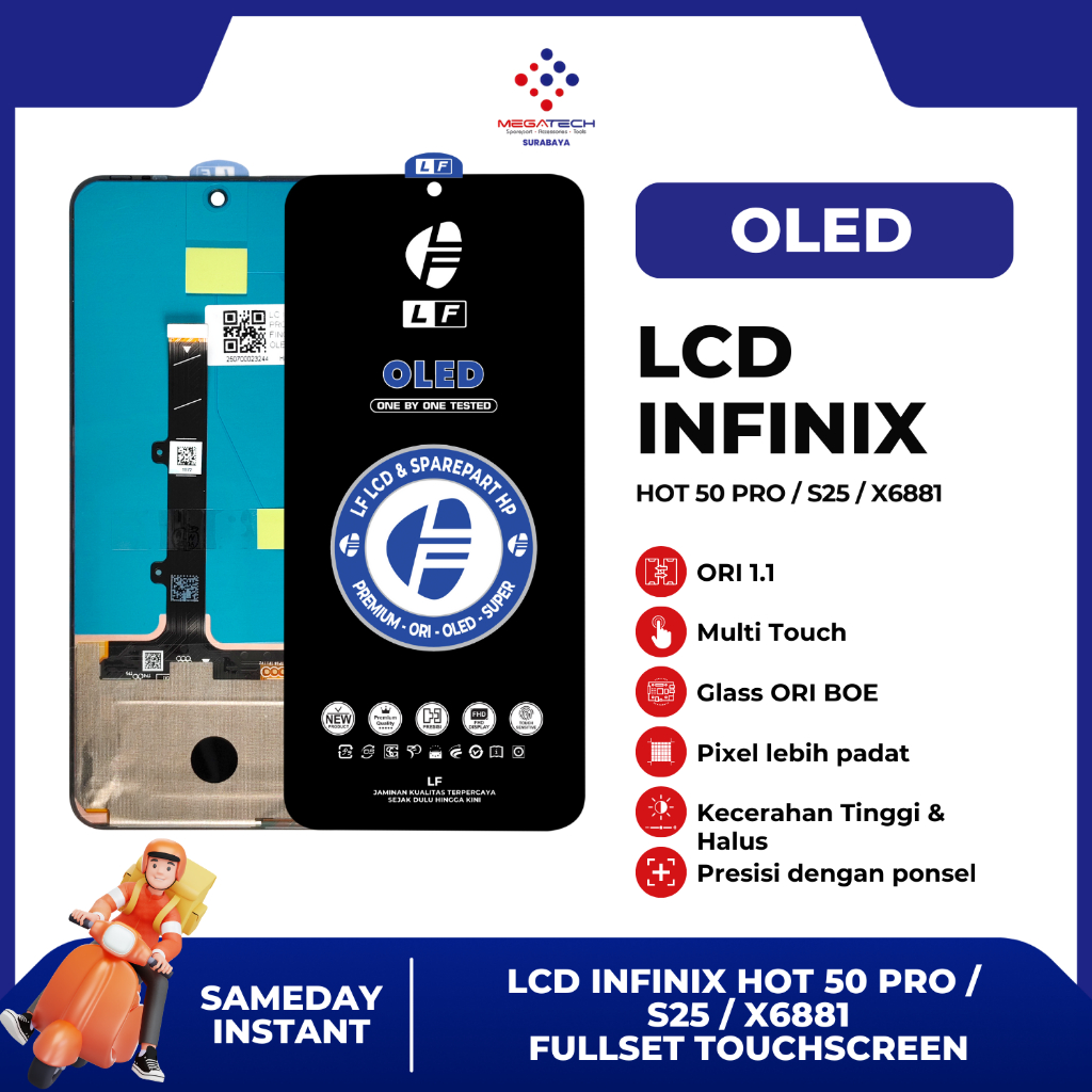 LCD INFINIX HOT 50 PRO / S25 / X6881 FULLSET TOUCHSCREEN