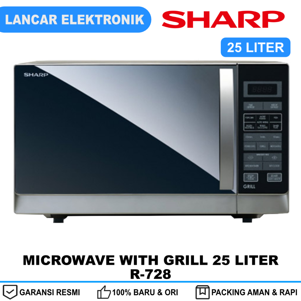 Microwave Sharp 25 Liter with Grill Compact Stylish Design R-728