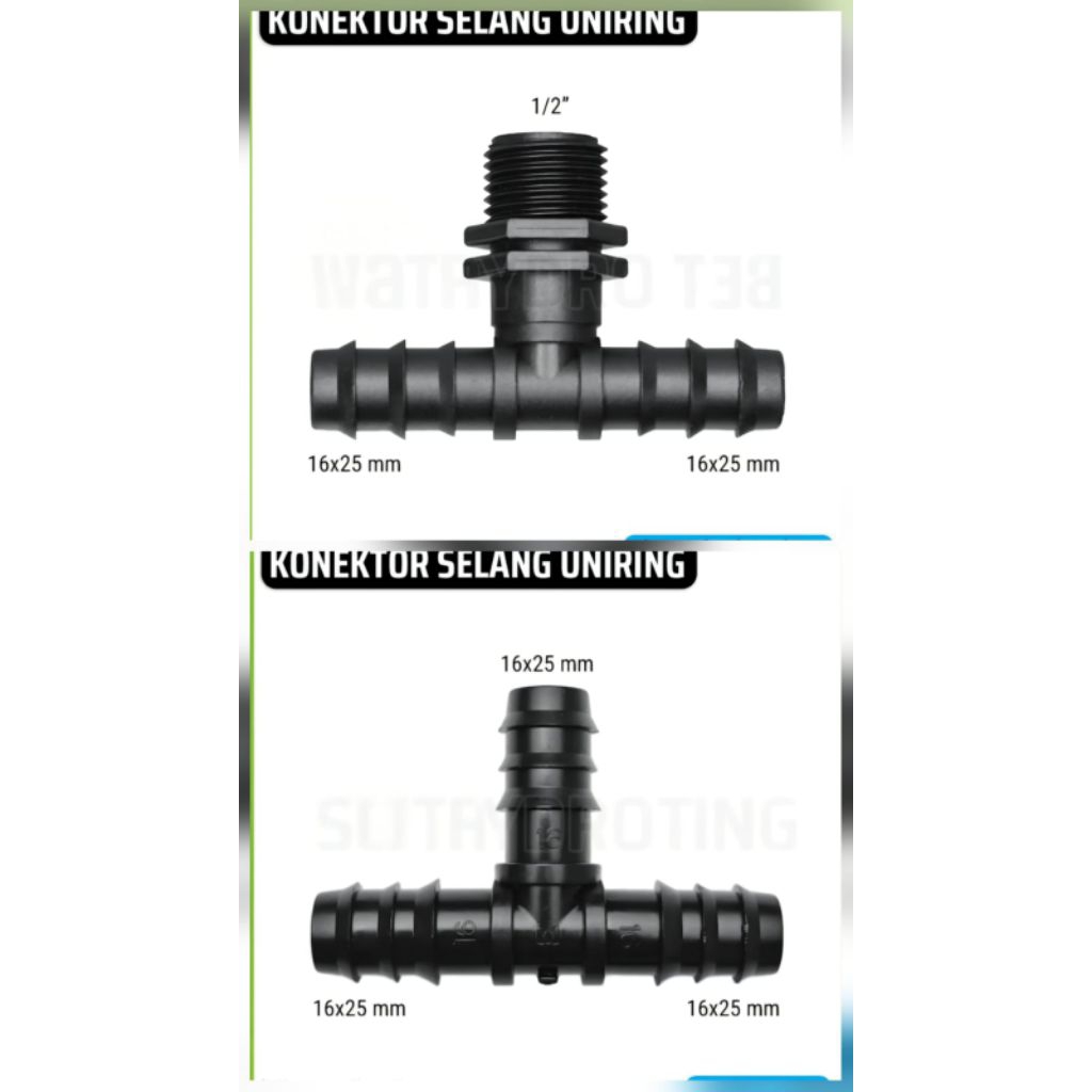 CONNECTOR SELANG UNIRING 16x25mm tipe T connector