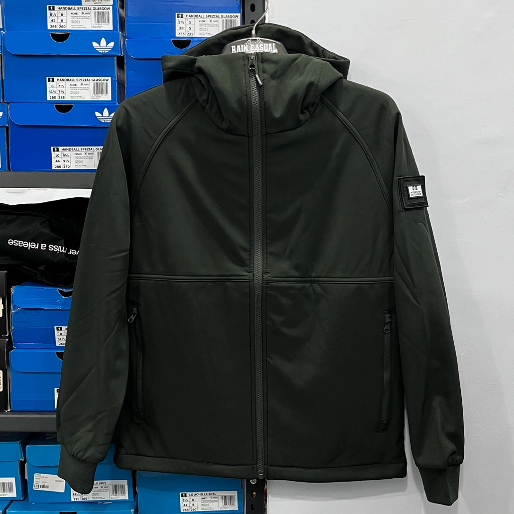 Weekend Offender Stipe Softshell Jacket Forest Green