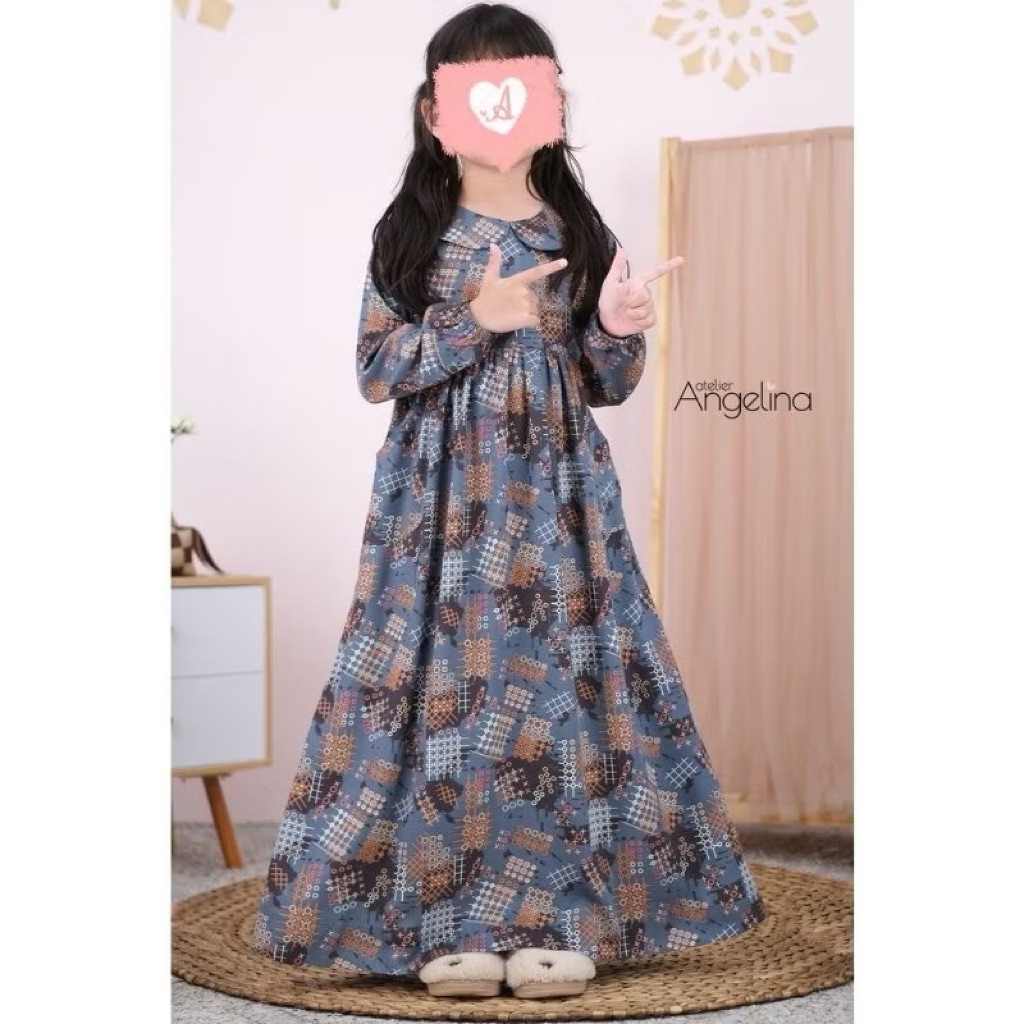 LITTLE SARAH BELLA DIANA (SIZE 1-2, 2-4, 4-6) DRESS GAMIS PANJANG ANAK BY ATELIER ANGELINA POLKADOT 