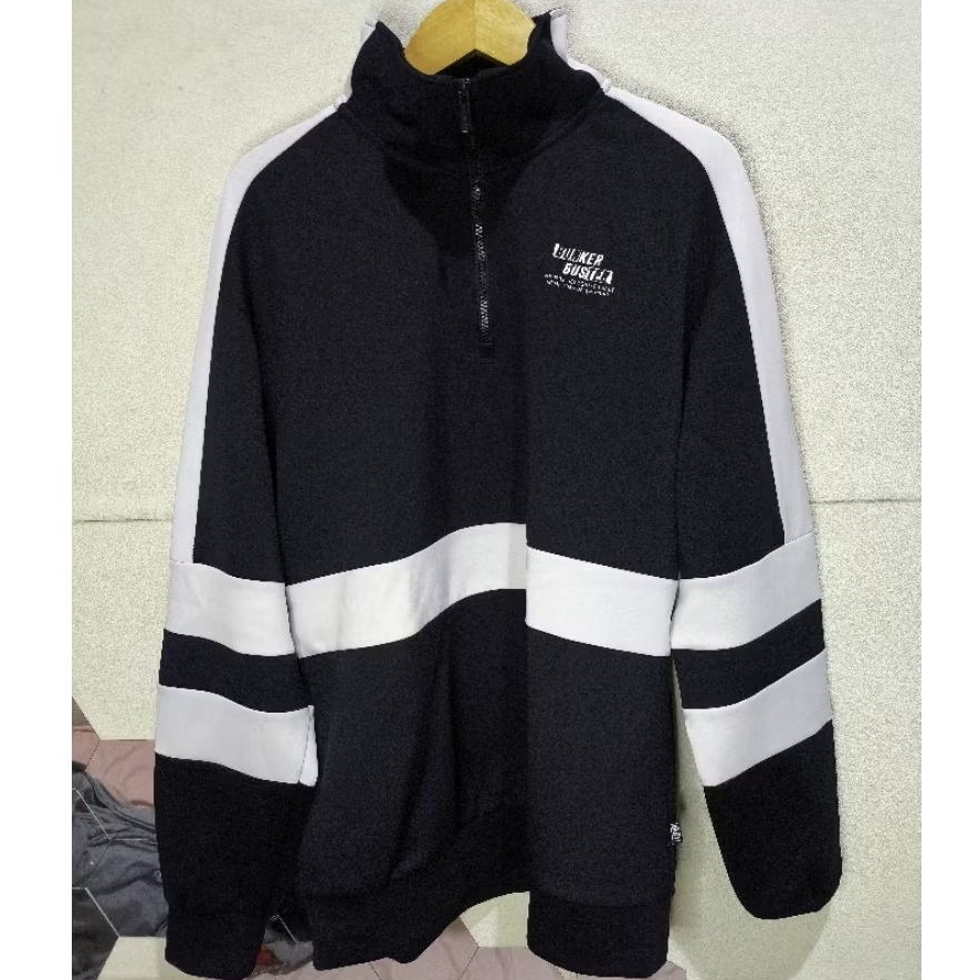 Halfzip Crewneck Scuba BKBT BW Size L fit XL Original