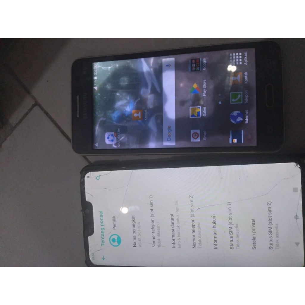 hp asus dan samsung kondisi pecah lcd (hp rusak)