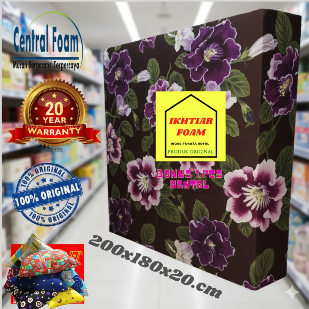 Kasur Busa central Foam no 1 Ukuran 200x180x20 cm Garansi 20 Tahun central foam kasur busa matras