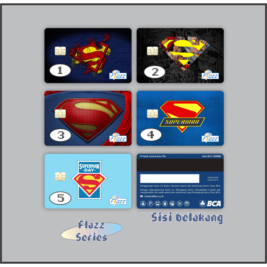 Kartu eMoney eToll Tapcash BRIZZI edisi Logo Superman - Custom Print