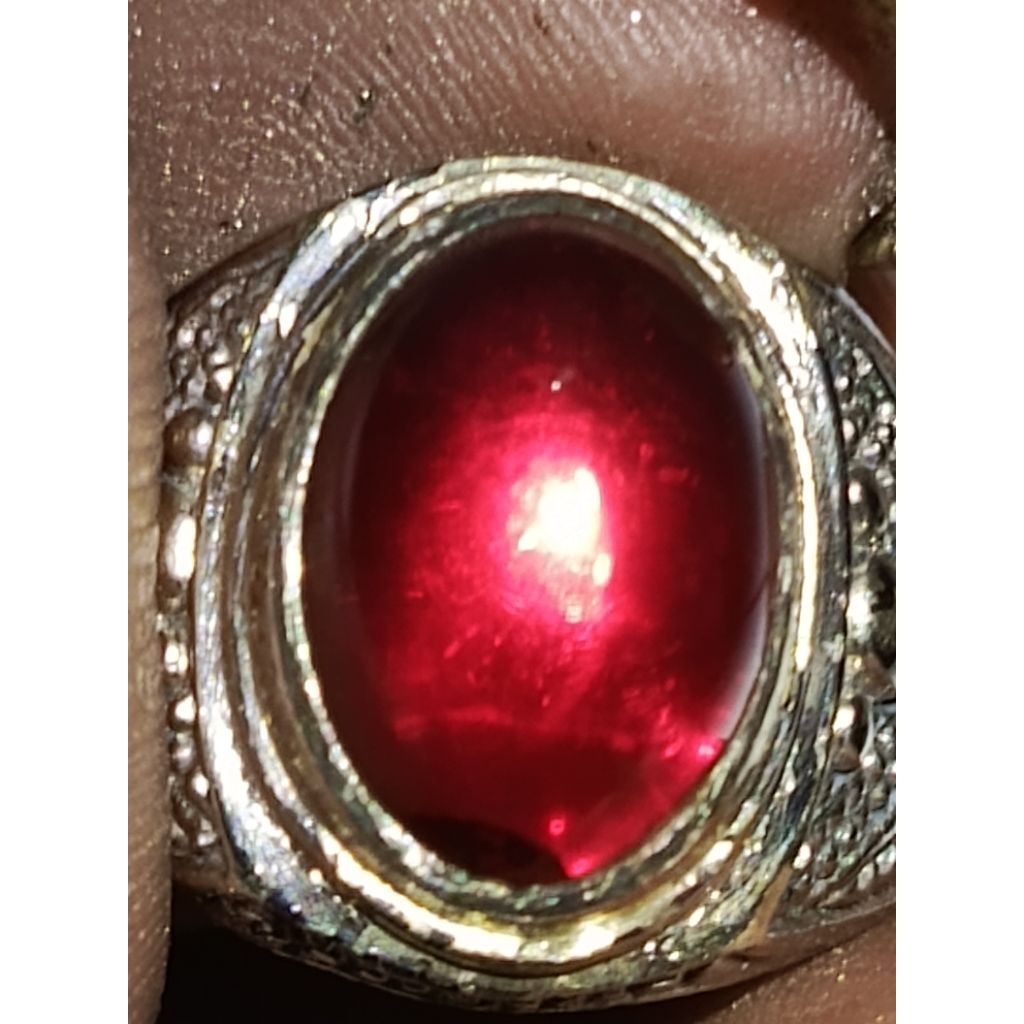 batu Mirah siam delima super mewah ikat alpaka krum no 7