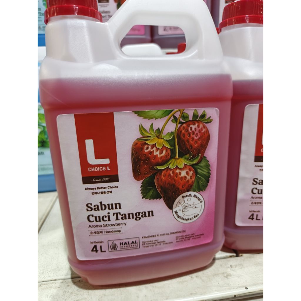 L Choice Hand Soap aroma Strawberry Sabun Cuci Tangan 4 Liter