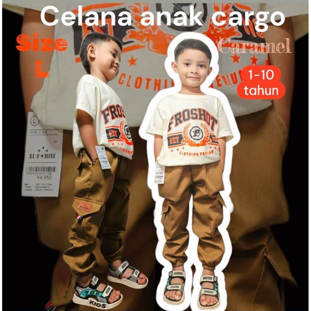 celana cargo anak jogger 1-10 tahun jogger cargo anak