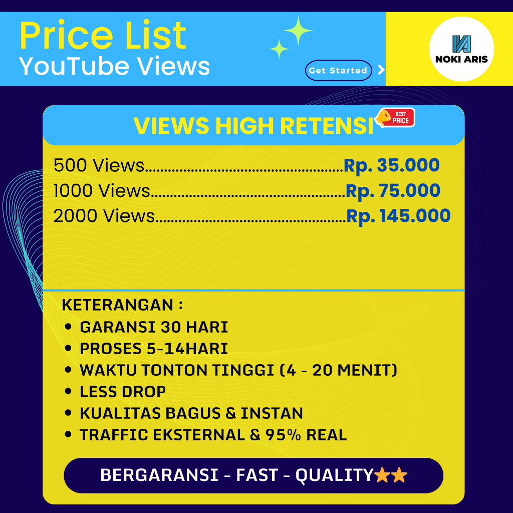 PERMANEN Jasa YouTube Views High Retention - Waktu Tonton Tinggi, Bergaransi Aman