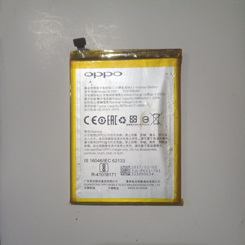batrei original cabutan oppo F1s tested