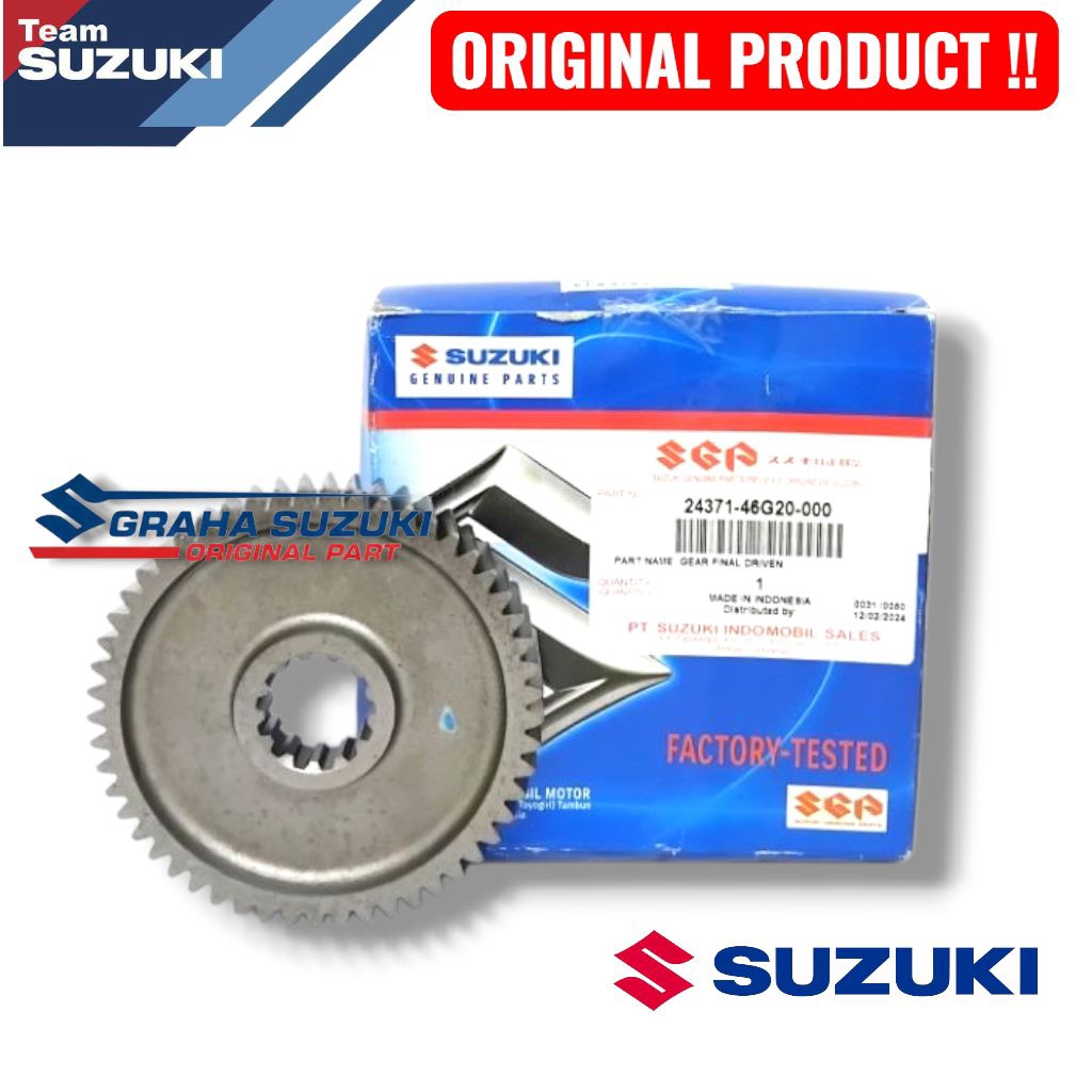 FINAL DRIVEN GEAR GIGI  RASIO SUZUKI SKYWAVE SPIN 125 SKYDRIVE HAYATE ORIGINAL SGP 24371-46G20-000