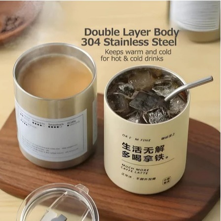 Tumbler Stainless Steel 320ml Tumbler Tahan Dingin Tumbler Kopi Tumbler Tahan Panas Dingin 24 Jam