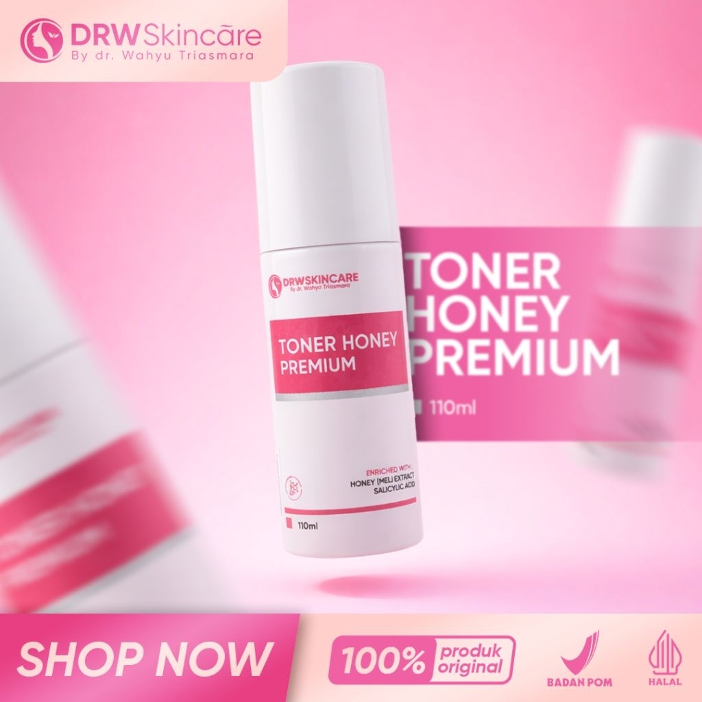 DRW Skincare NEW Toner Honey Premium 110ml | Toner Wajah Kulit Normal & Kusam | Melembapkan & Bantu 