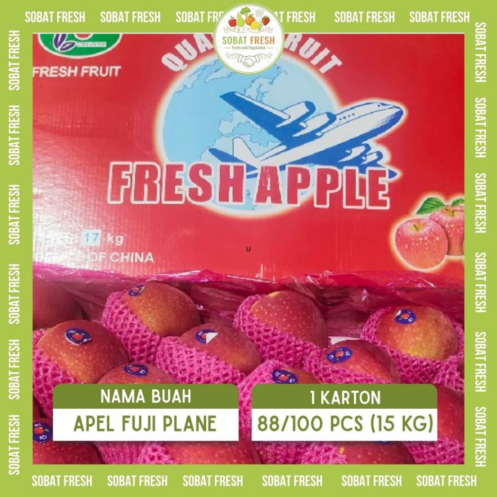 Apel Fuji Plane - 88-100pcs/17kg per karton