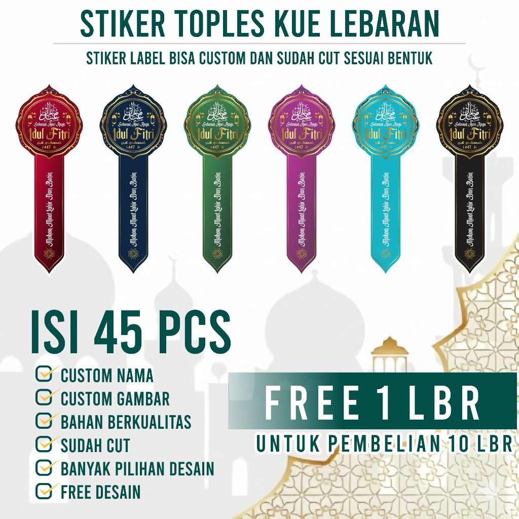 STIKER LABEL KUE | STIKER KUE LEBARAN IDUL FITRI