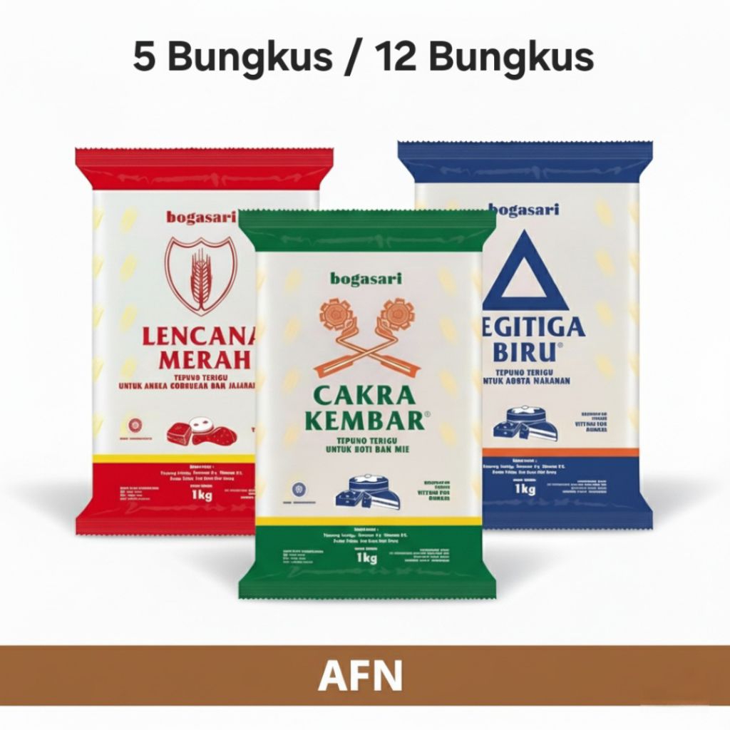 Ready Tepung Segitiga Biru Lencana Merah Cakra Cembar