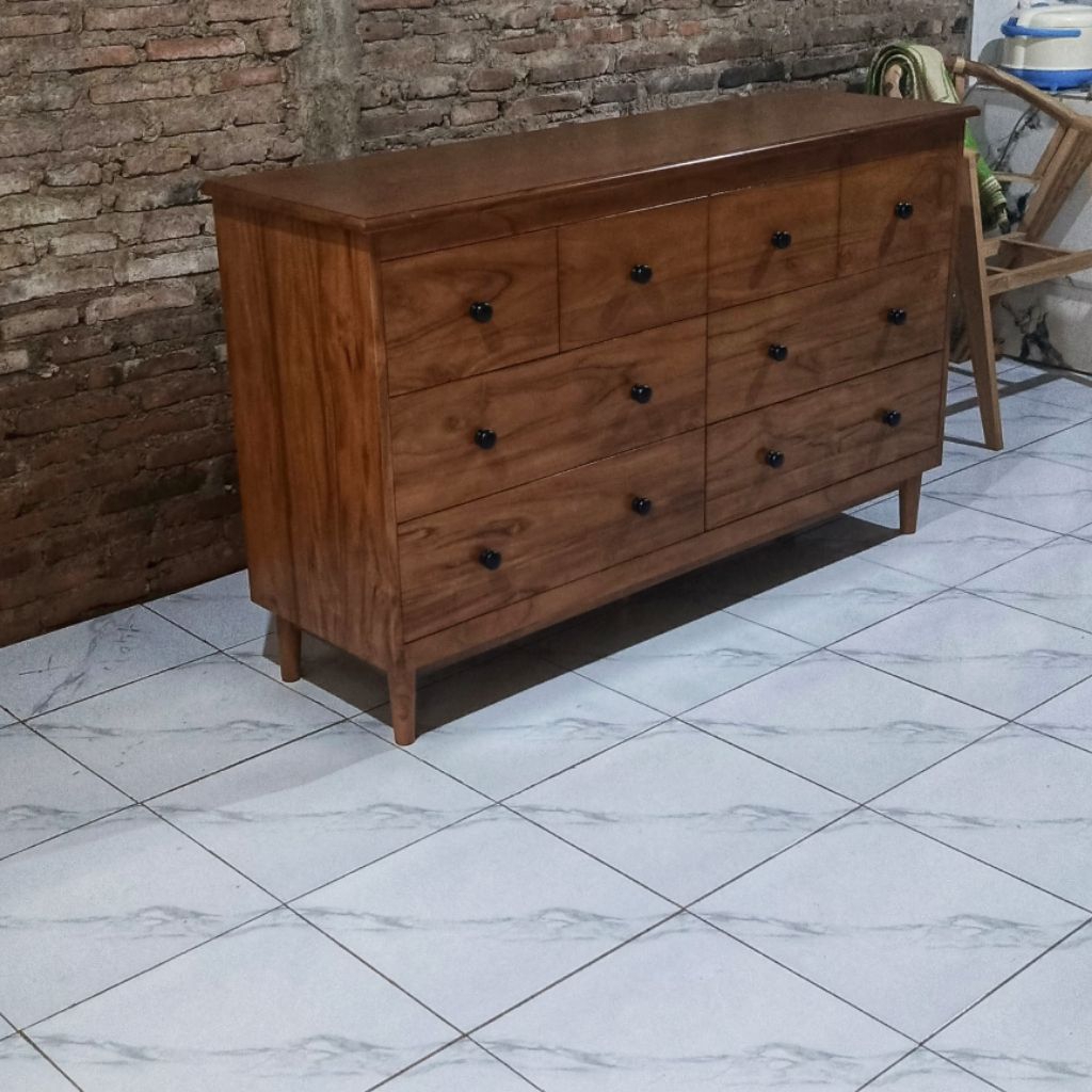 KABINET MEJA TV MINIMALIS KAYU JATI ASKI JEPARA120*50*70