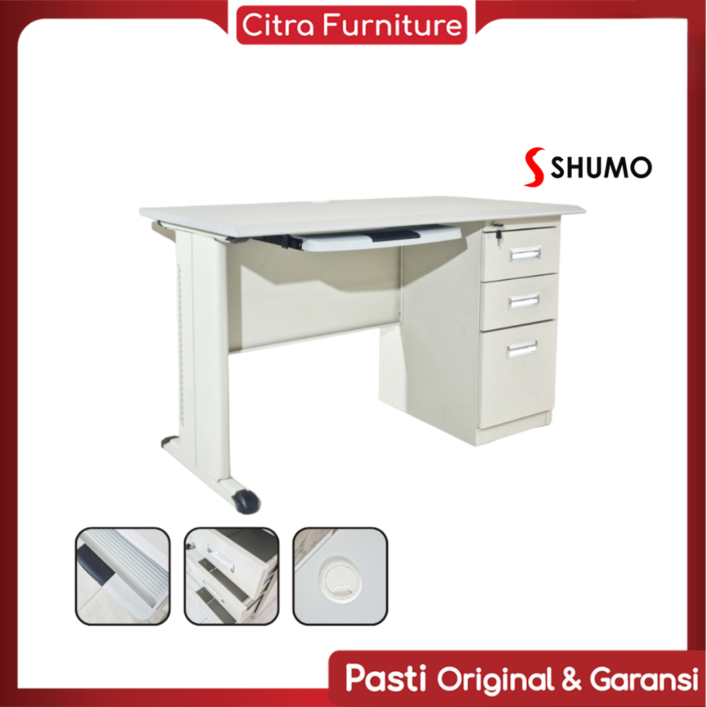 Citra Furniture SHUMO Meja Tulis Besi Setengah  Biro 120 cm  | Meja Kantor Direktur [ TOP BRAND ]