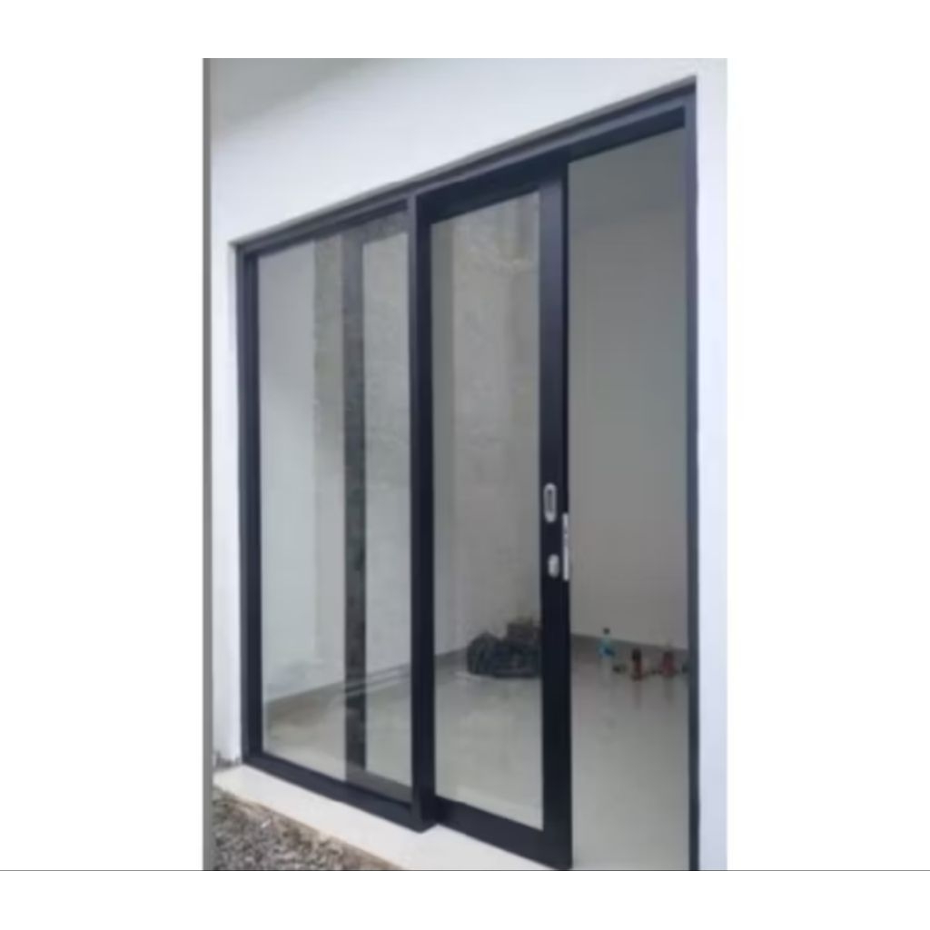 PINTU ALUMINIUM SLIDING + KACA MATI (INCLUDE PACKING KAYU)