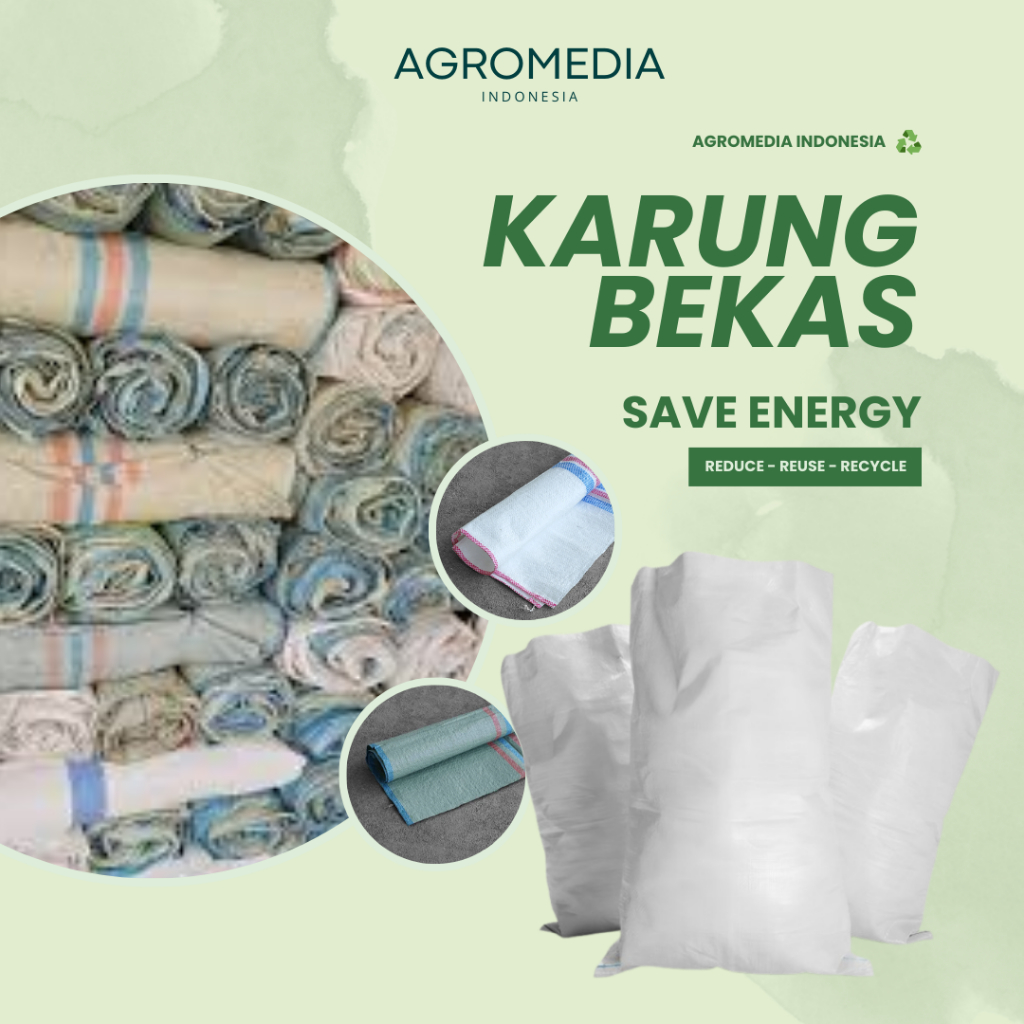 karung plastik bekas laminasi 50 kg - 25 kg - Putih Goni