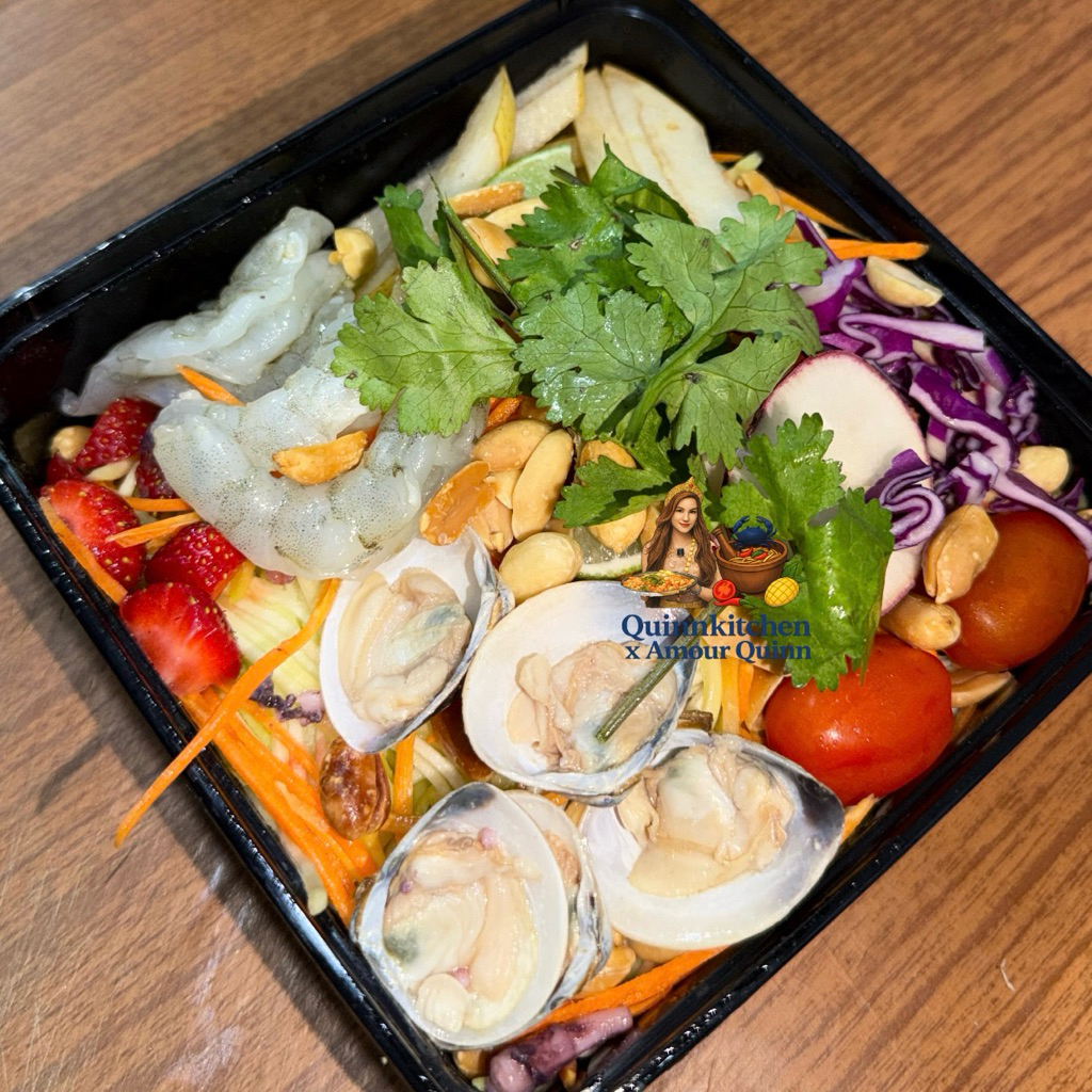 Kerang + Udang Mentah/Rebus Mangga/Pepaya/Nanas Salad Thailand Quinnkitchen