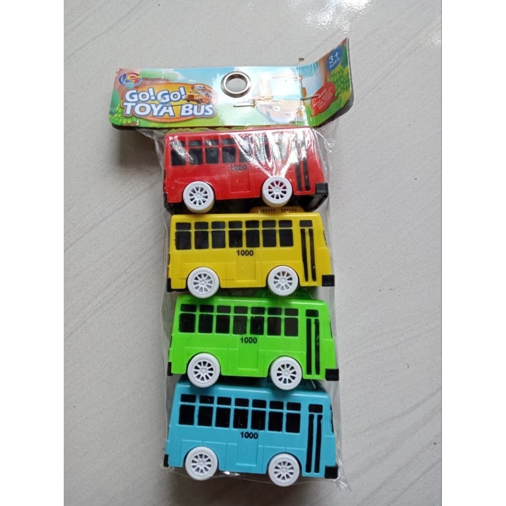 Mainan Mobil Bus Tayo LT 55 - Set 4 Mobil Kecil, Plastik Tahan Lama, Desain Menarik