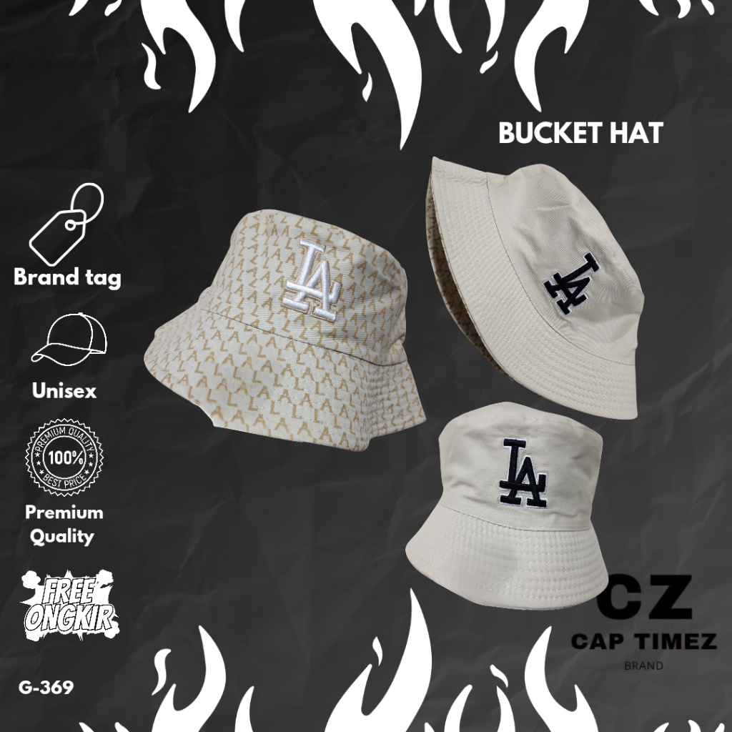 Topi BucketHat Logo LA Monogram Murah
