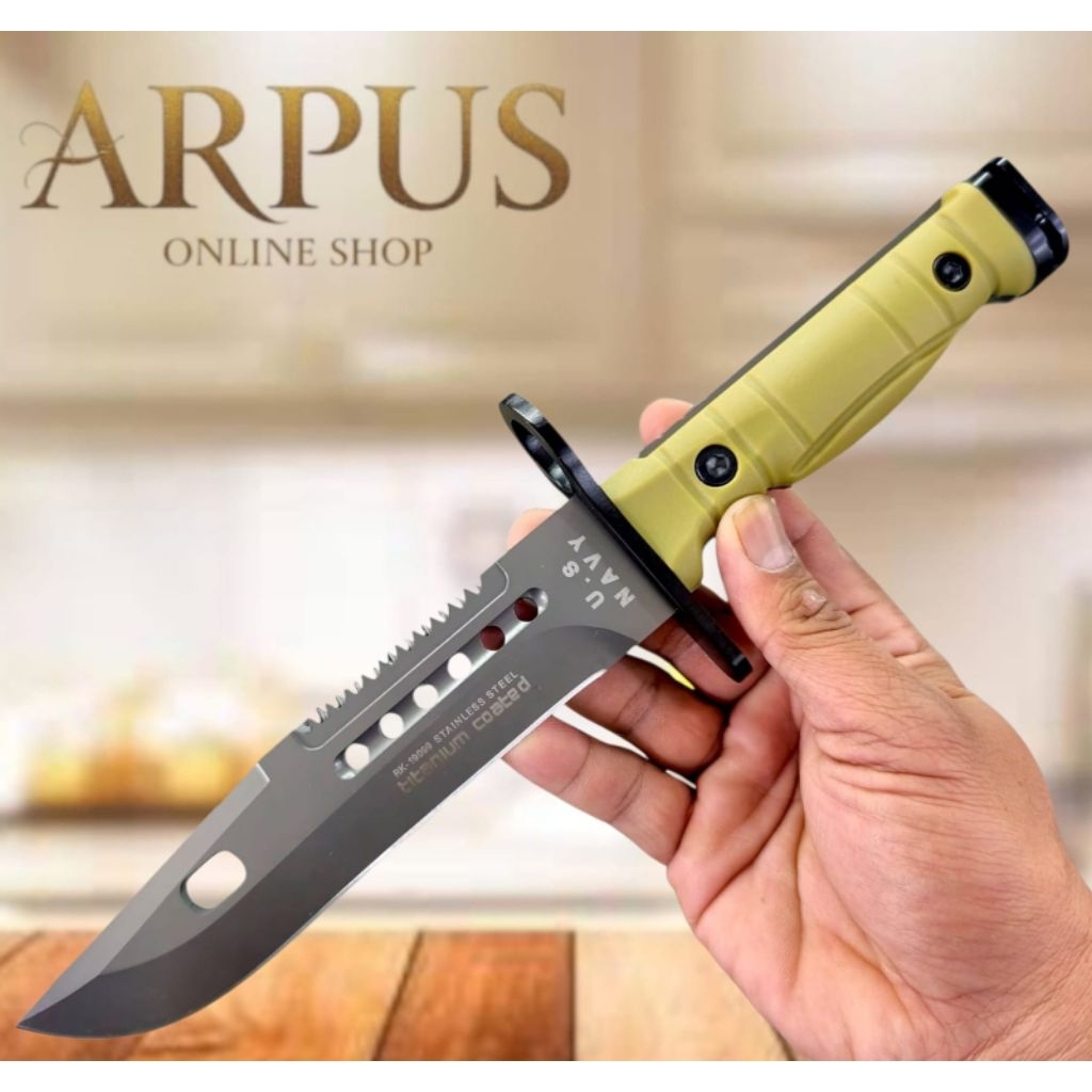 Pisau Survival pisau camping US NAVY / perlengkapan outdoor survival kit