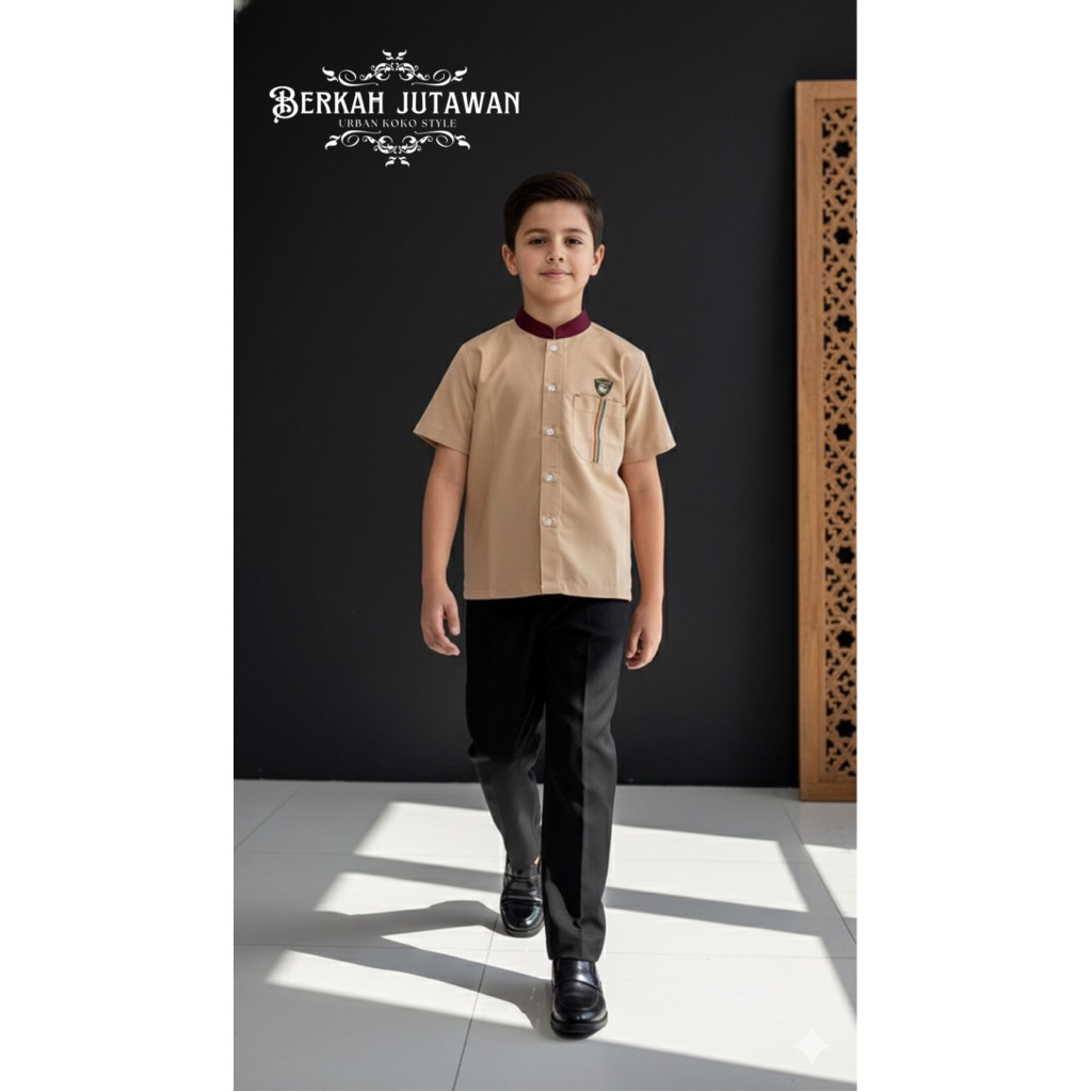Baju Koko Anak Laki-Laki Setelan Koko Anak Muslim 1-6 Tahun Terbaru Lembut Adem Setelan Pakaian Anak