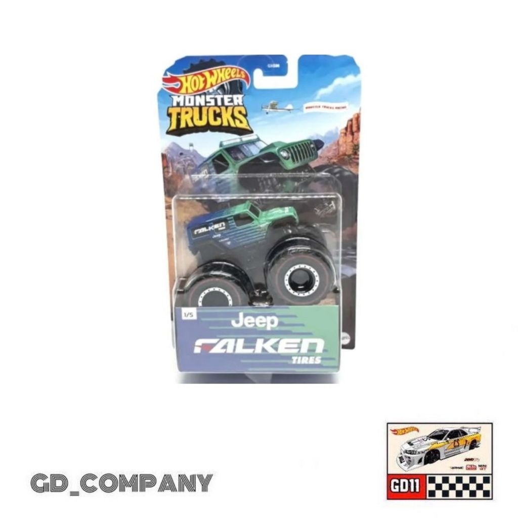 Hotwheels Monster Truck Jeep Falken Chase (Rare)