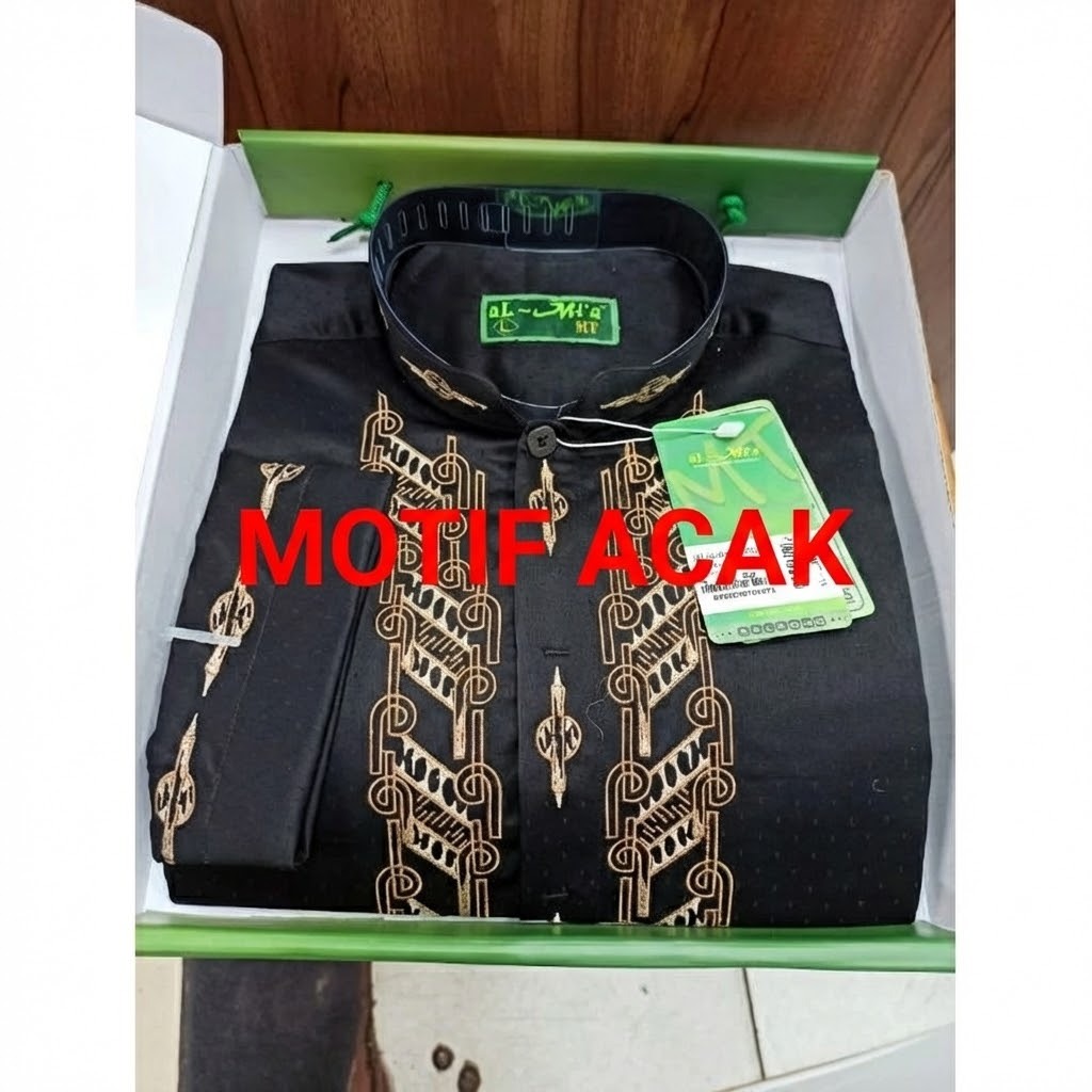 KOKO ALMIA MT original lengan panjang pria dewasa fashion muslim al mia motif bordir pakaian ibadah 