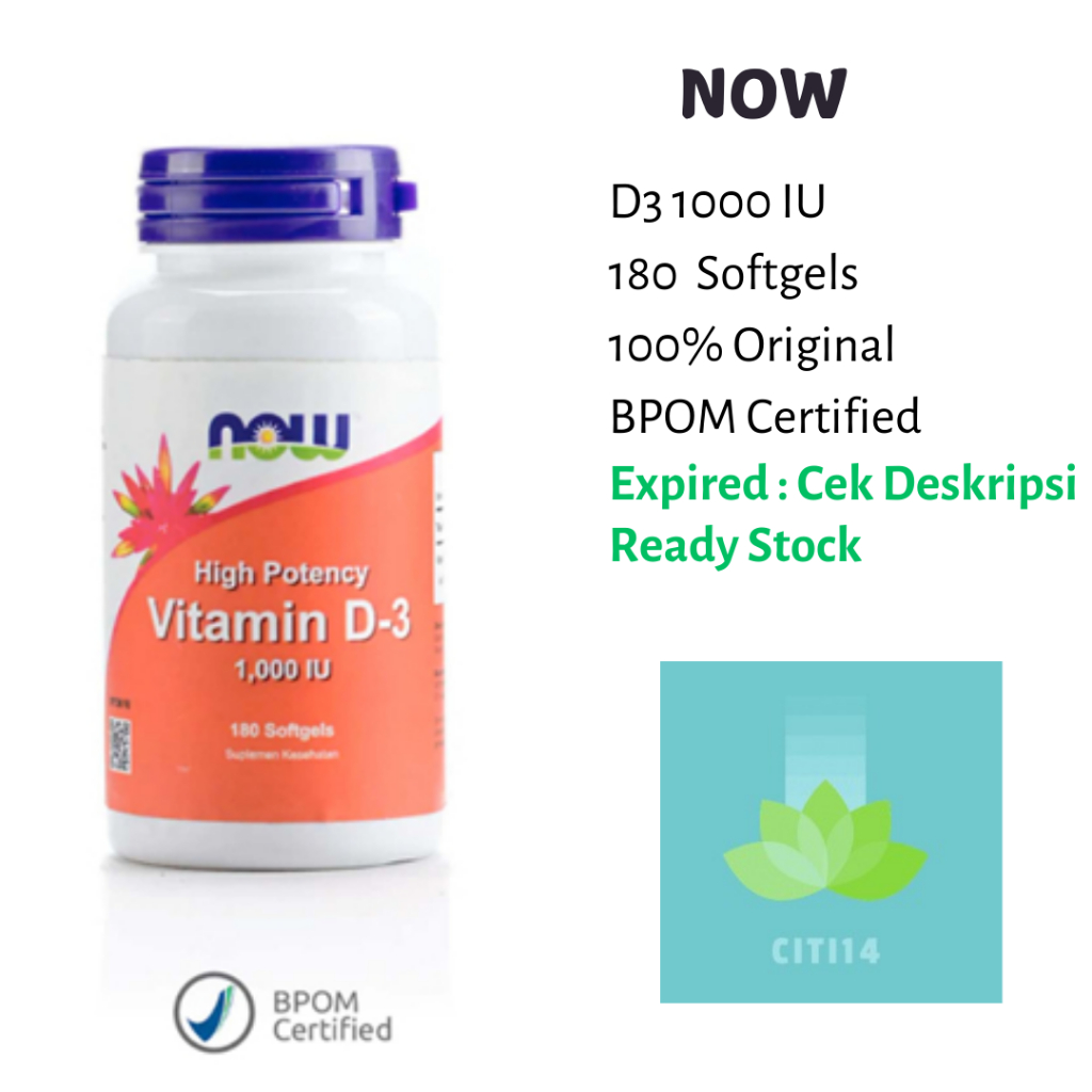 Now Vit D3 1000IU 180 Gells Vitamin D3 1000 IU