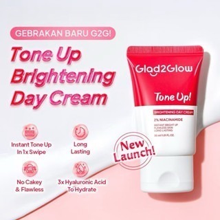 Glad2Glow Tone Up Brightening Day Cream 30g Tone Up Cream Wajah flawless tone up g2g niacinamide 30g
