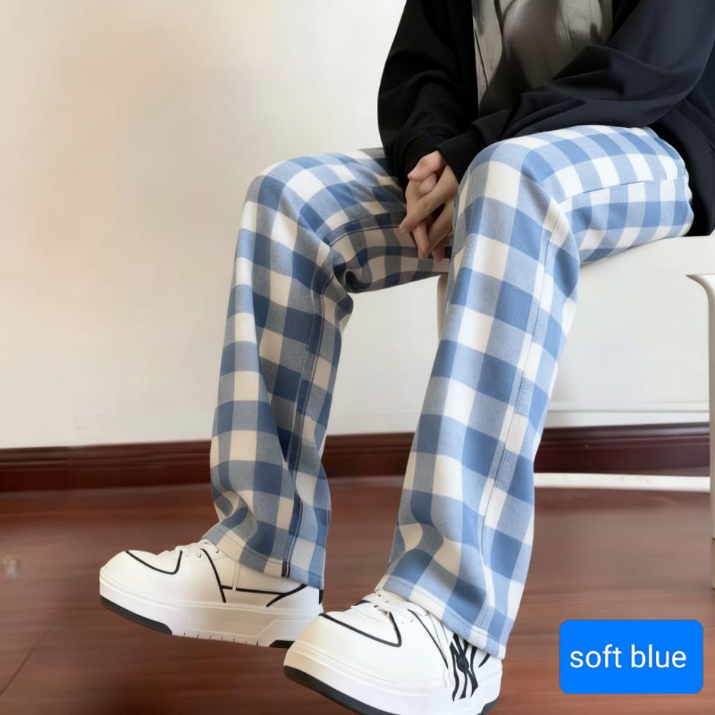 CELANA PANJANG FLANEL, celana tartan unisex