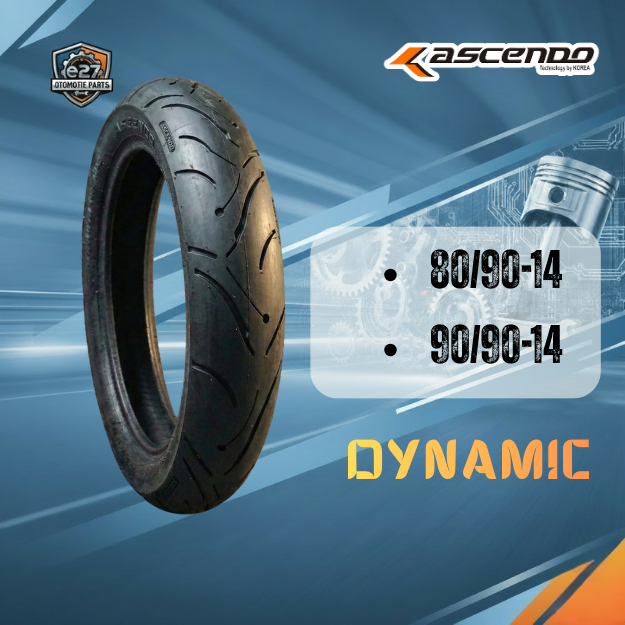 BAN ASCENDO DYNAMIC 80/90-14 90/90-14 MOTOR MATIC RING 14 TUBELESS ORI SNI