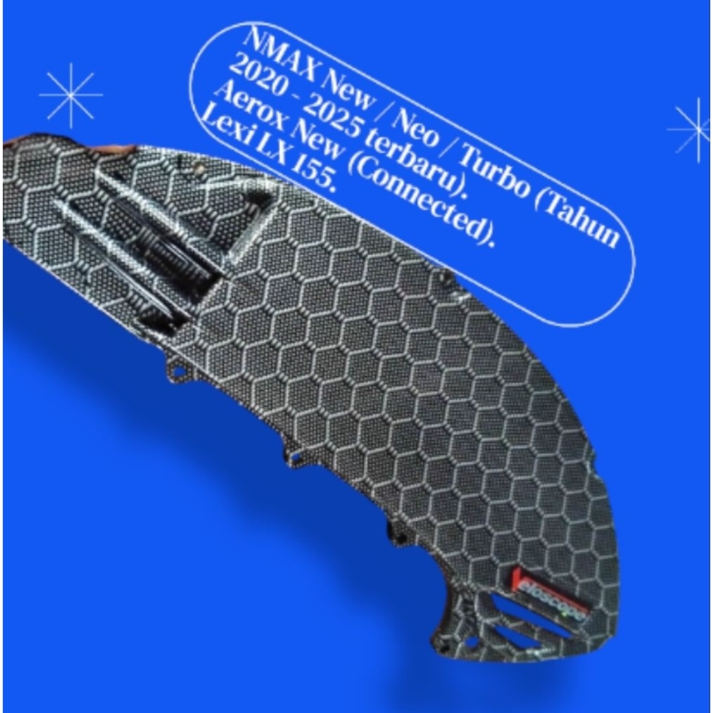 TUTUP FILTER CARBON CELUP HEXAGON NMAX New / Neo / Turbo (Tahun 2020 - 2025 terbaru).Aerox New (Conn
